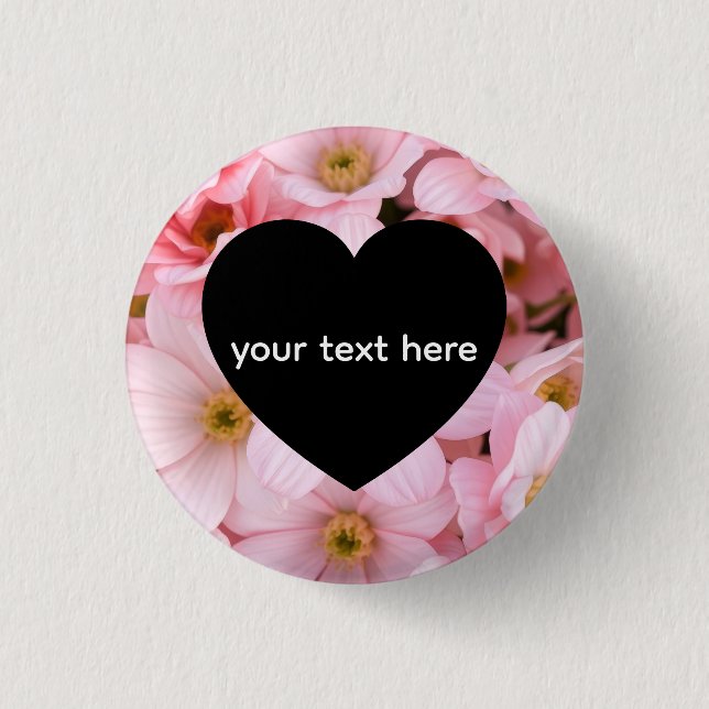 Chapa Redonda De 2,5 Cm flores personalizadas (Anverso)
