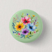Flores silvestres pintadas a la acuarela