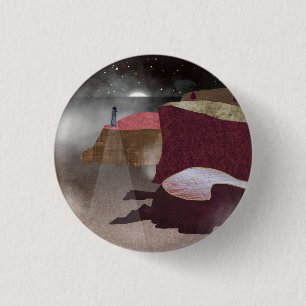 Chapa Redonda De 2,5 Cm Foggy Lighthouse