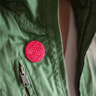 Chapa Redonda De 2,5 Cm Follaje rosa y rojo