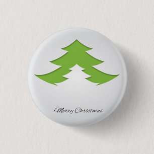 Chapa Redonda De 2,5 Cm Fondo gris con árbol de Navidad