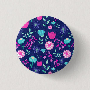 Chapa Redonda De 2,5 Cm Fondo lindo con patrón floral