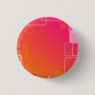 Chapa Redonda De 2,5 Cm Fondo rosa-naranja con cuadrados coloridos