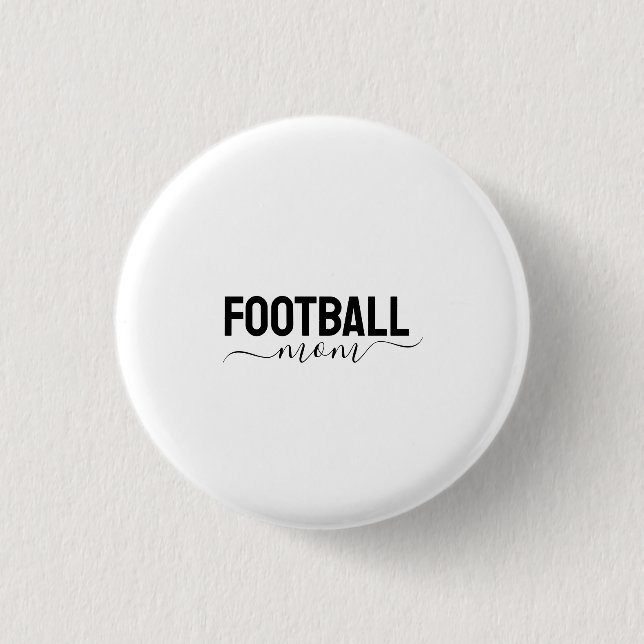 Chapa Redonda De 2,5 Cm Football Mom modern script (Anverso)