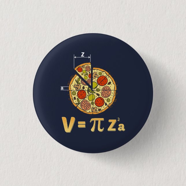 Chapa Redonda De 2,5 Cm Fórmula Pi Day Math Nerd Pizza (Anverso)