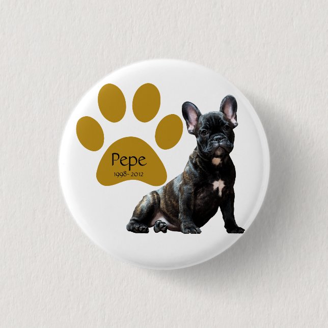Chapa Redonda De 2,5 Cm Foto conmemorativa de perros personalizada (Anverso)