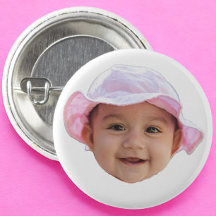 Chapa Redonda De 2,5 Cm Foto de bebé personalizada, cara de foto de bebé