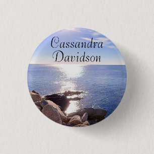 Chapa Redonda De 2,5 Cm Foto de Blue Ocean Custom Name