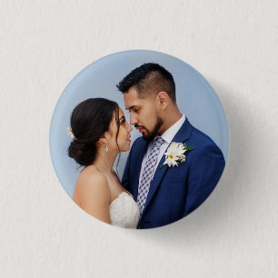 Chapa Redonda De 2,5 Cm Foto de boda de pareja personalizada