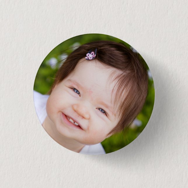 Chapa Redonda De 2,5 Cm Foto de Cara Personalizada (Anverso)