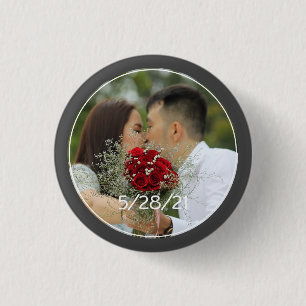 Chapa Redonda De 2,5 Cm Foto de casamiento personalizado