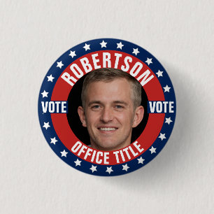 Chapa Redonda De 2,5 Cm Foto de Personalizado de plantilla de campaña