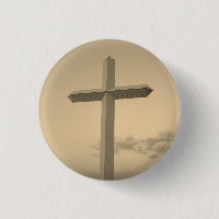 Foto en sepia de cruz cristiana gigante