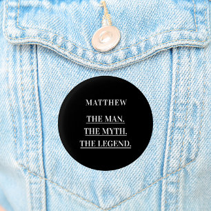 Chapa Redonda De 2,5 Cm Foto hombre blanco negro mito leyenda