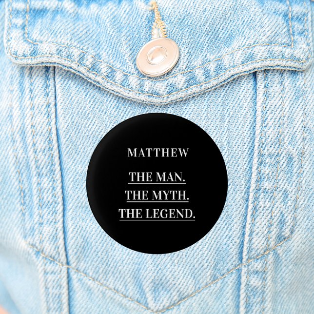 Chapa Redonda De 2,5 Cm Foto hombre blanco negro mito leyenda (Subido por el creador)