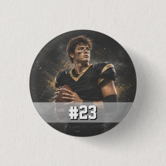 Chapa Redonda De 2,5 Cm Foto personalizada de jugador de fútbol y número