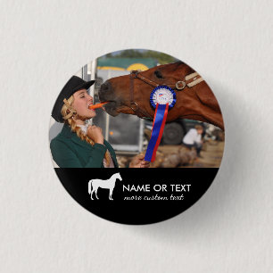 Chapa Redonda De 2,5 Cm Foto personalizada del Equestrian de la equitació