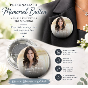 Chapa Redonda De 2,5 Cm Foto personalizada en memoria funeral