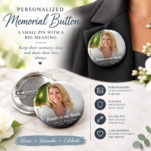 Chapa Redonda De 2,5 Cm Foto personalizada para siempre en nuestros corazo