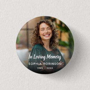 Chapa Redonda De 2,5 Cm Foto personalizado En Funeral De Memoria Amada