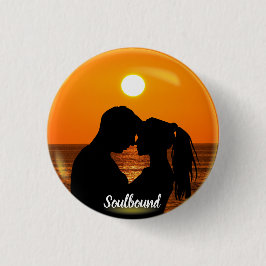 Chapa Redonda De 2,5 Cm Foto y texto de Personalizado de parejas de alma d