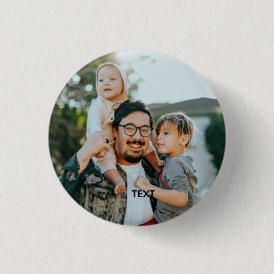 Chapa Redonda De 2,5 Cm Foto y texto personalizados