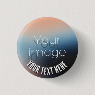 Chapa Redonda De 2,5 Cm Foto y texto personalizados para la reunión famili