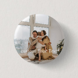 Chapa Redonda De 2,5 Cm Foto y texto personalizados Personalizados