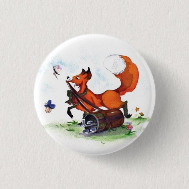 Chapa Redonda De 2,5 Cm Fox Golfing el Pin (Anverso)