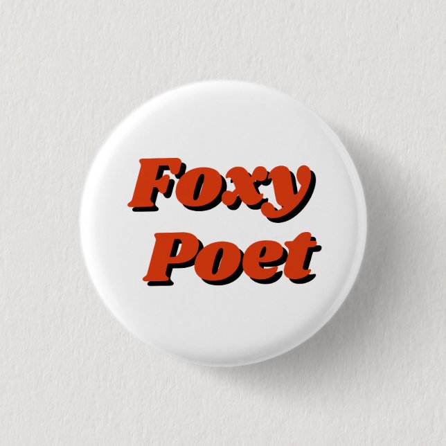 Chapa Redonda De 2,5 Cm "Foxy Poet" Button (Anverso)