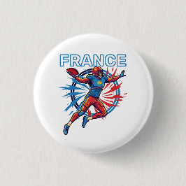 Chapa Redonda De 2,5 Cm France Football Dynamic Quarterback Patriotic Art