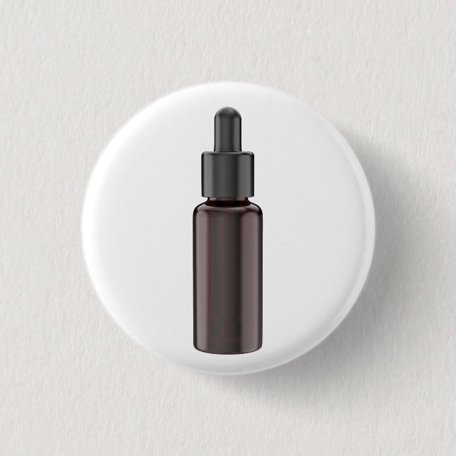 Chapa Redonda De 2,5 Cm Frasco de gafas con pipeta (Anverso)