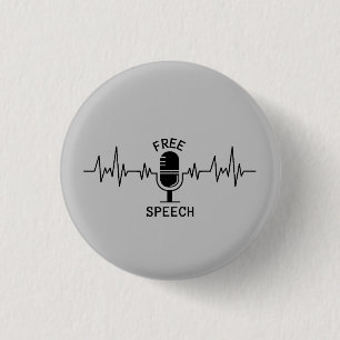 Chapa Redonda De 2,5 Cm Free Speech EKG