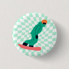 Chapa Redonda De 2,5 Cm Freerid Snowboarder En Green Suit Checkpoint