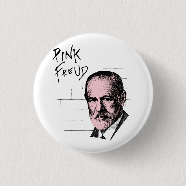 Chapa Redonda De 2,5 Cm Freud rosado Sigmund Freud (Anverso)