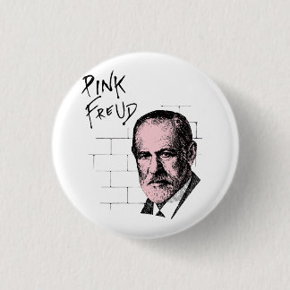 Chapa Redonda De 2,5 Cm Freud rosado Sigmund Freud