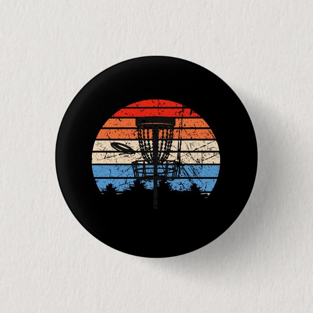 Chapa Redonda De 2,5 Cm Frisbee Golf Disk Retro (Anverso)