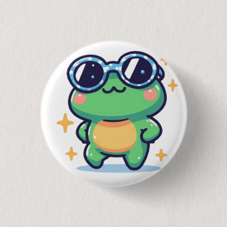 Chapa Redonda De 2,5 Cm Frog with sunglasses
