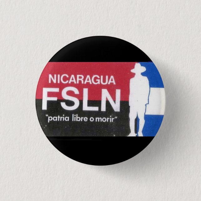 Chapa Redonda De 2,5 Cm FSLN Nicaragua Libre (Anverso)