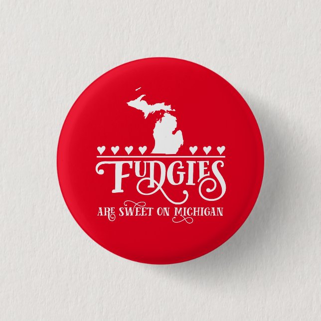 Chapa Redonda De 2,5 Cm Fudgies Son Michigan Sweet Pinback Button (Anverso)