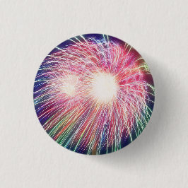 Chapa Redonda De 2,5 Cm Fuegos Artificiales Fractalizados