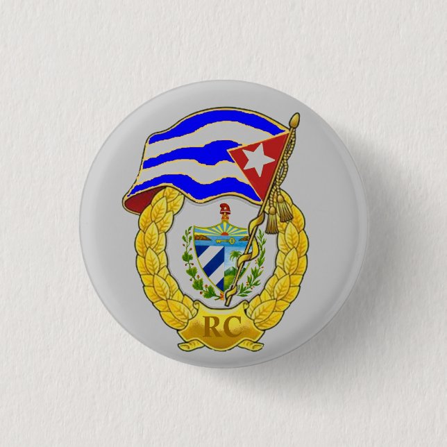 Chapa Redonda De 2,5 Cm Fuerzas Armadas Revolucionarias de Cuba (Anverso)