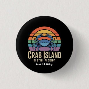 Chapa Redonda De 2,5 Cm Funny Crab Funny Island Destin FL Guay