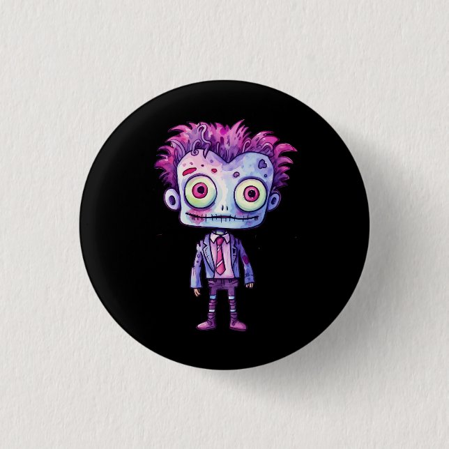 Chapa Redonda De 2,5 Cm Funny Frankenstein Monster Halloween Fun (Anverso)