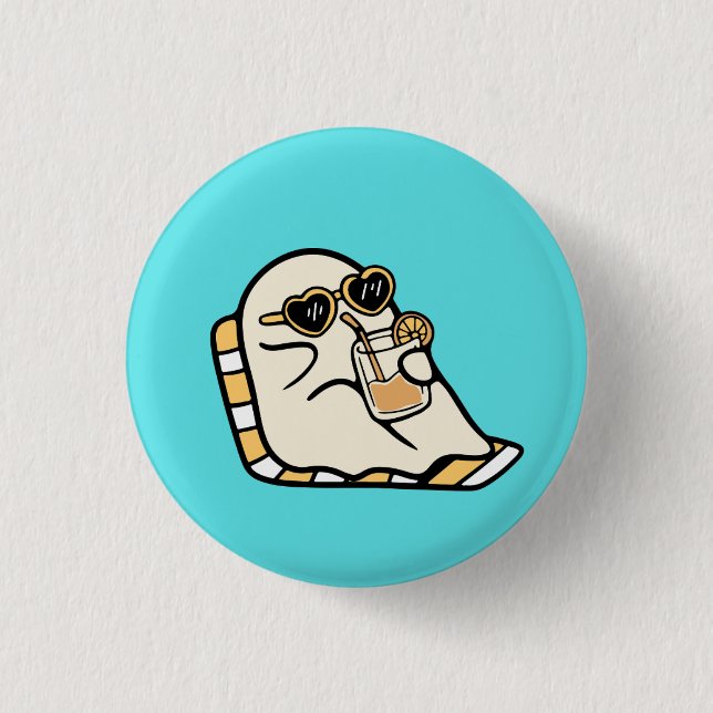 Chapa Redonda De 2,5 Cm Funny Ghost (Anverso)