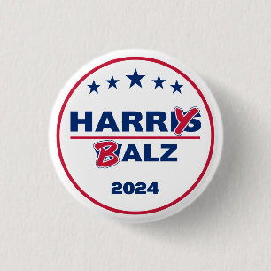 Chapa Redonda De 2,5 Cm Funny Harris Walz 2024 Harry Balz 2024