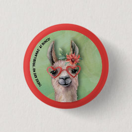 Chapa Redonda De 2,5 Cm Funny Llama Bunco