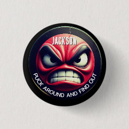 Chapa Redonda De 2,5 Cm Funny Puck Around y descubre a Angry Puck