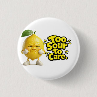 Chapa Redonda De 2,5 Cm Funny Sour Lemon Pin Button | Cute Angry Lemon Bad