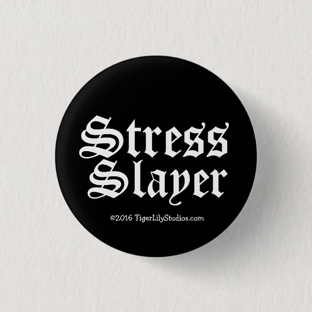 Chapa Redonda De 2,5 Cm Funny Stress Slayer Terapia de Masaje LMT (Anverso)